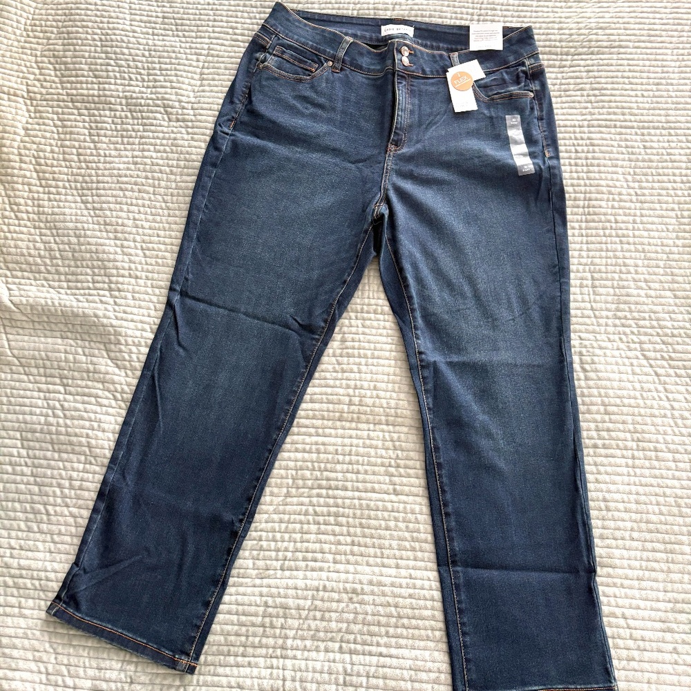 NWT Lane Bryant Super Stretch Tighter Tummy Straight High-Rise Jeans 20W Short